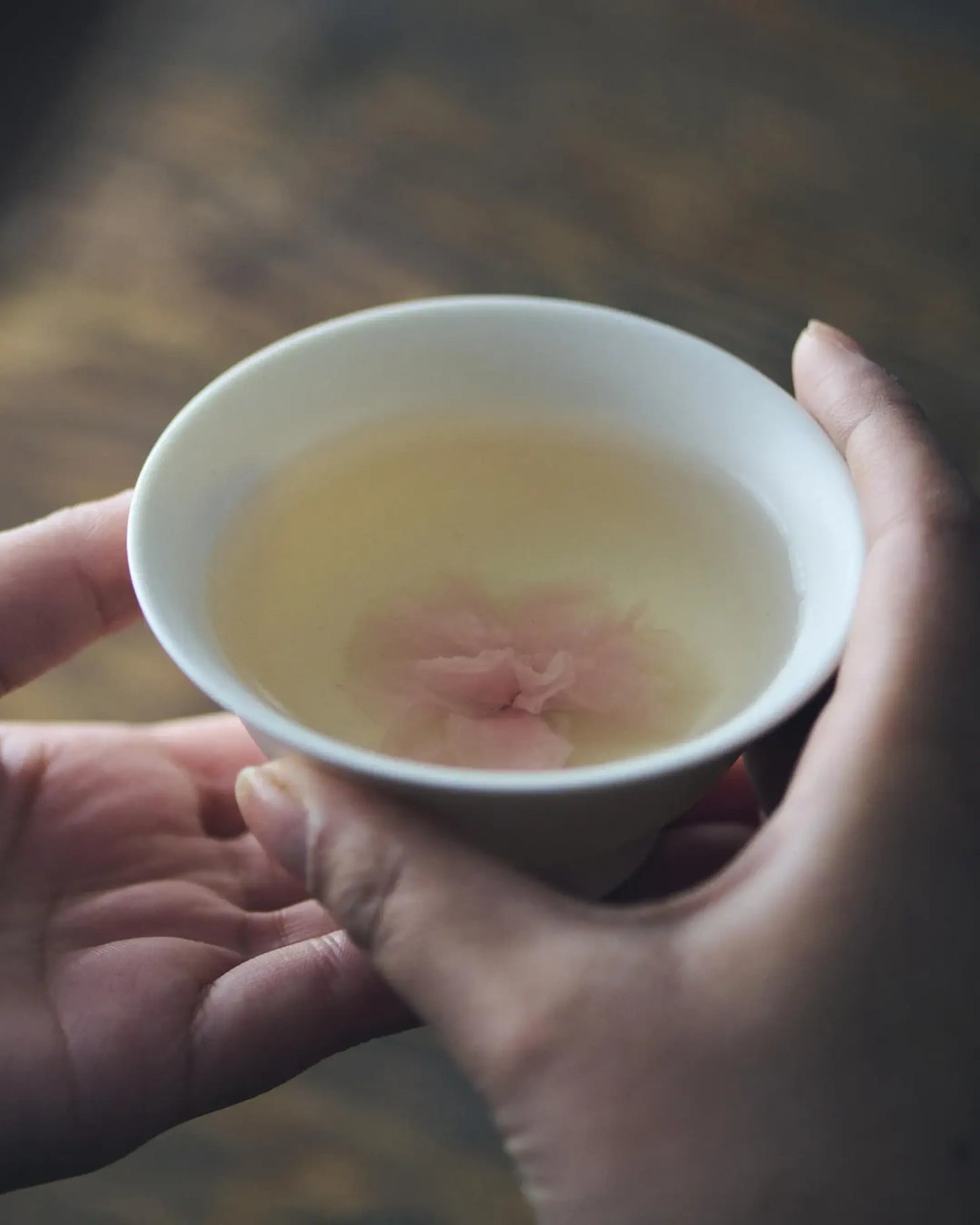 Té de Sakura con flores de cerezo encurtidas